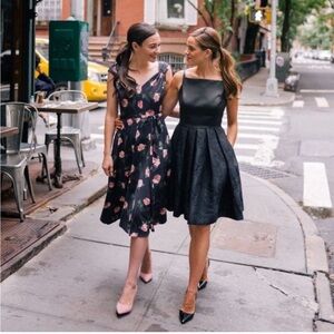 Gal Meets Glam Kimberly Cocktail Jacquard Dress Size 6 Black